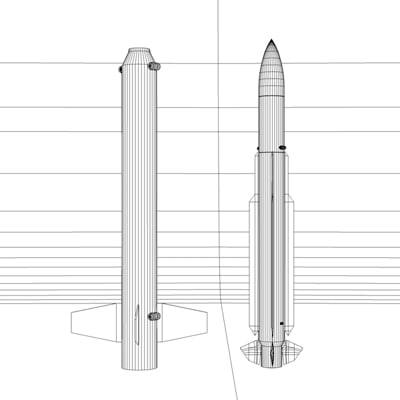 3d model of block missile sm-2 2