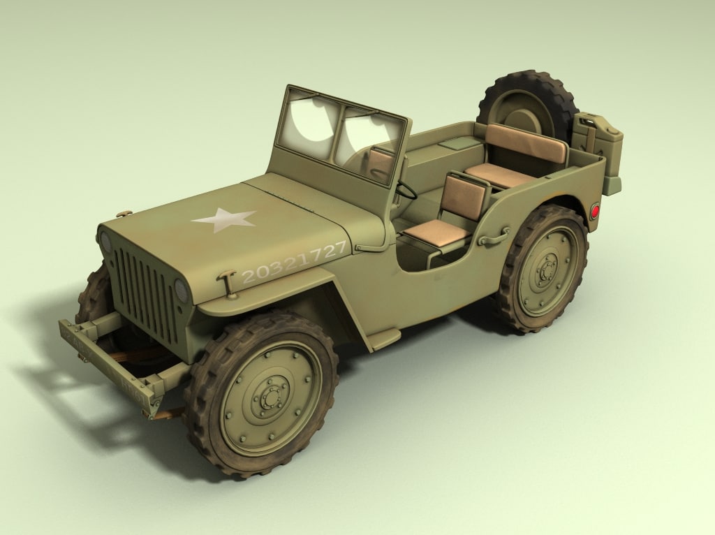 wwii jeep 3d model