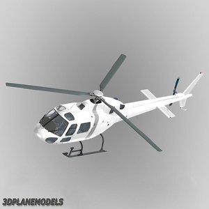 3d eurocopter generic white 355 model