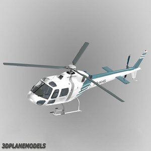 3d eurocopter heliservices 355 helicopter model
