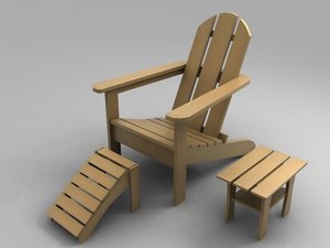 3d adirondack furniture chair table