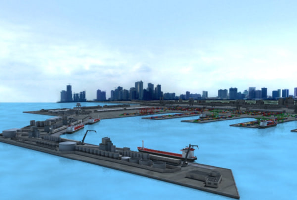 3d Shipping Port Model