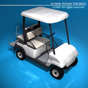 3d model 4 seats golf cart