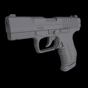 gun pistol 3d max