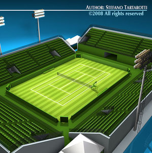 3dsmax tennis court grass field