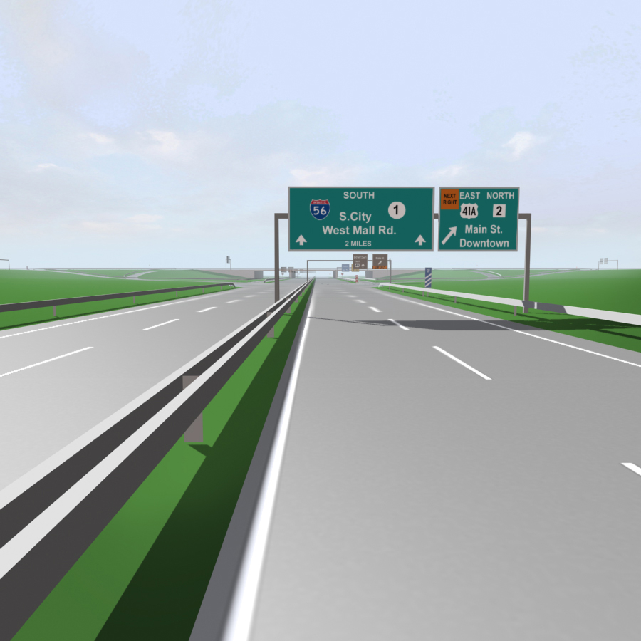 高速公路交叉口(美国交通标志)3d模型