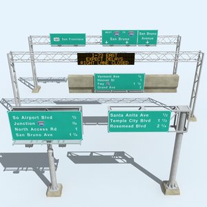 highway signs 3d model