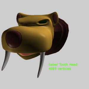 3ds max saber tooth head
