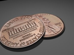 3d model penny coin
