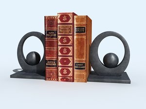 bookend oval books 3d model
