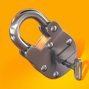 3d lock padlock pad model