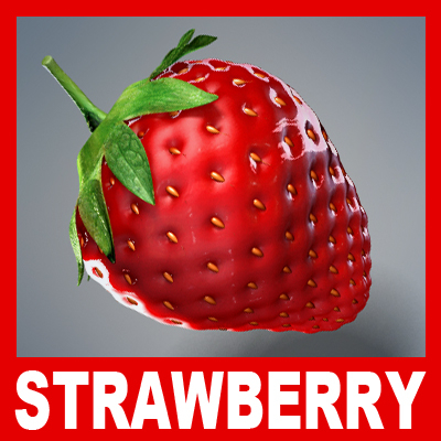 ripe strawberry 3d model