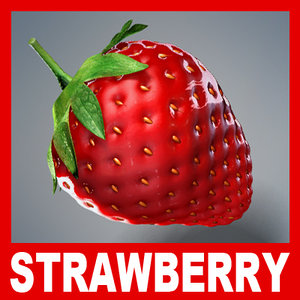 ripe strawberry 3d model