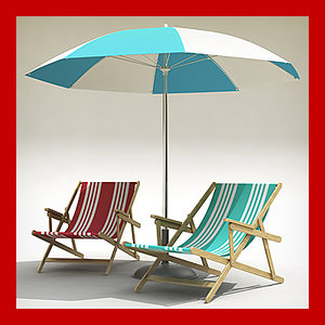 3ds beach chair umbrella