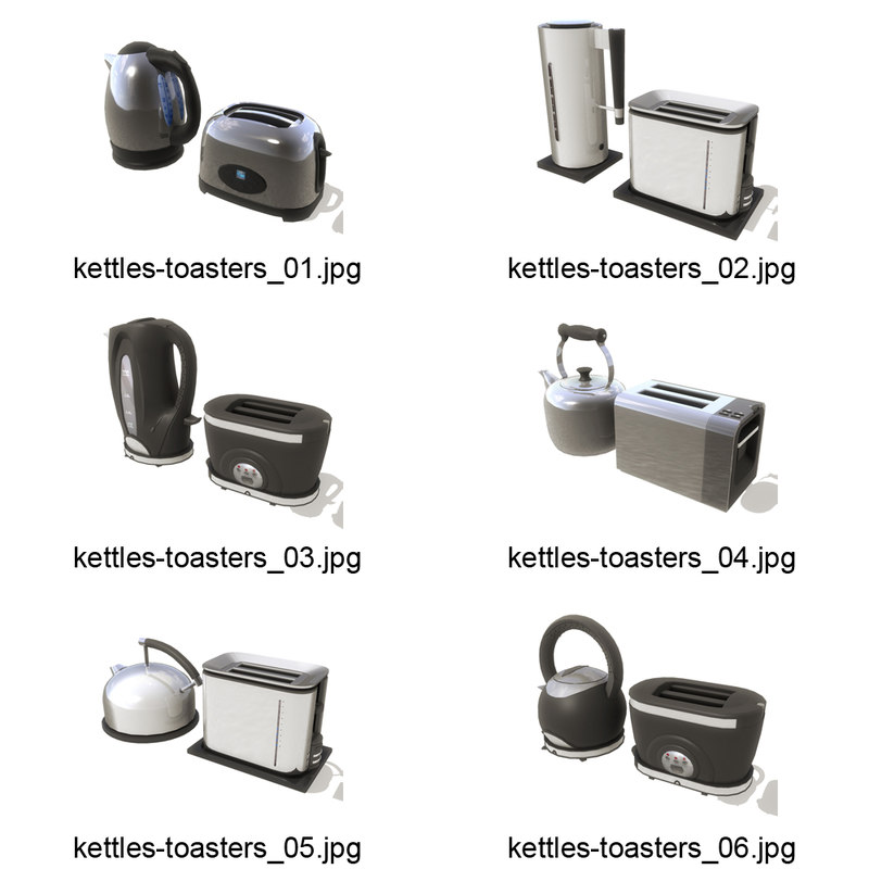 white kettle and toaster