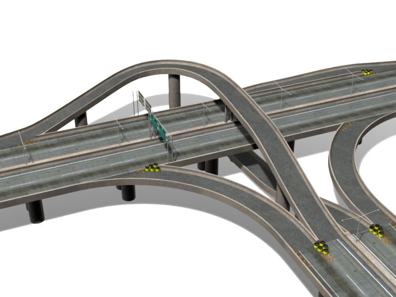 3d highway tjunction model