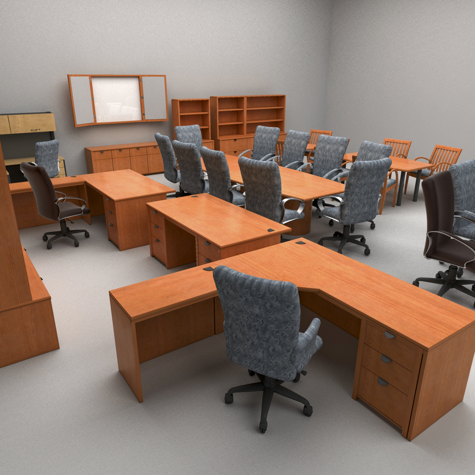 3d model set office furniture