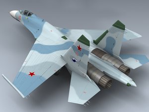 su-27 flanker b russia 3d model