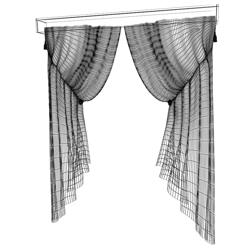 italian curtain 3d max