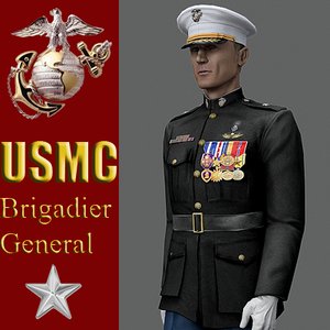 usmc brigadier general 9 3d model