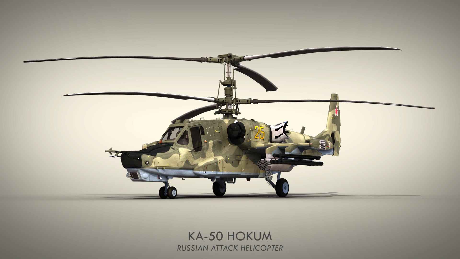 3d russian attack helicopter ka-50 model