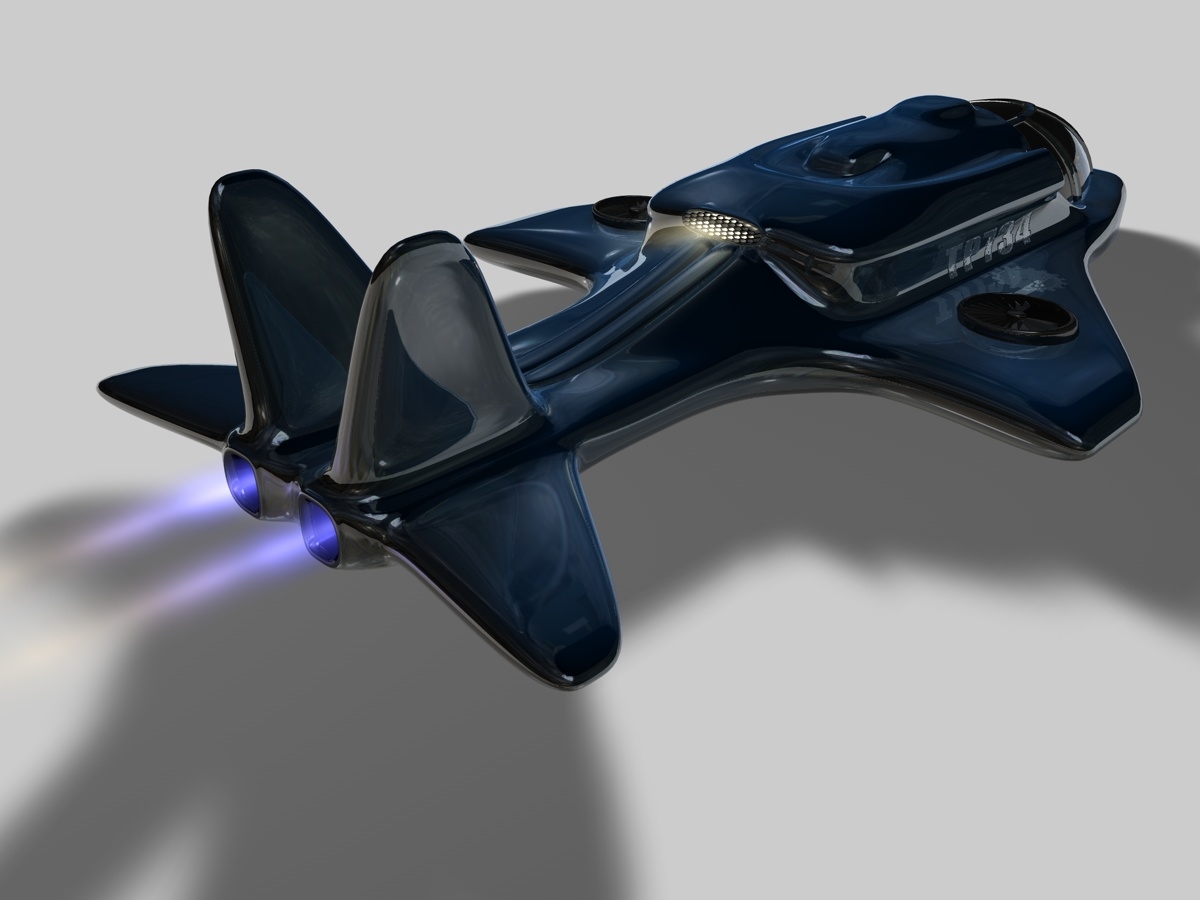 futuristic personal jet c4d