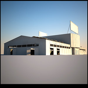 hangar storage windows doors 3d 3ds