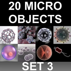 3d model 20 micro objects set