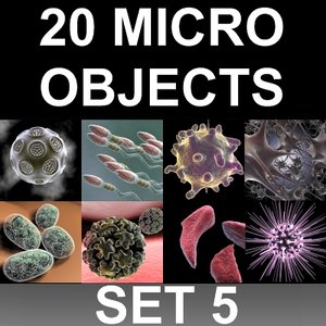 3d 20 micro objects set model