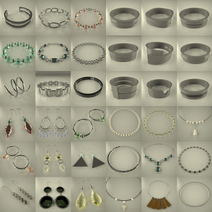 jewels rings earings 3d model