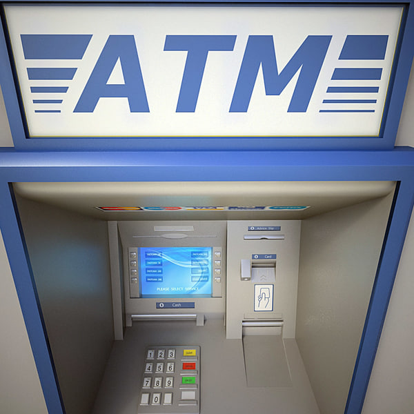 First atm. Банкомат 3д модель. Модели банкоматов. Банкомат 3d модель. Макет банкомата.