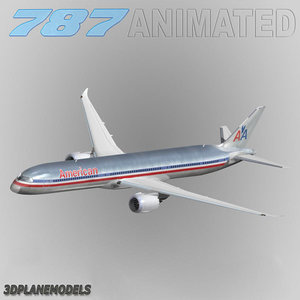 3d b787-10 american airlines 787-10 model