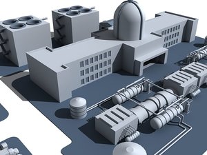 3d nuclear power plant model