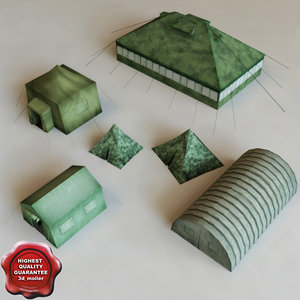 3d model military tents