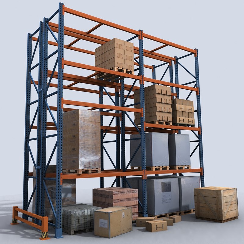 pallet rack 1 3d model