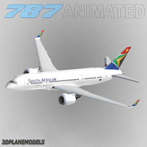 3dsmax b787-3 south african airways