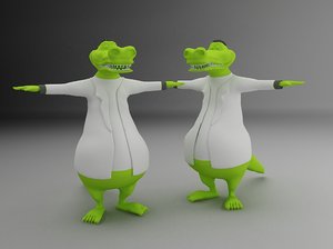 3d model of aligator character