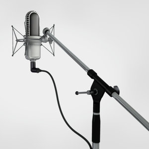 3d model modern microphone stand samson