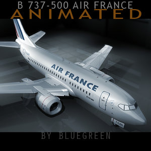 3d max 737-500 plane air france