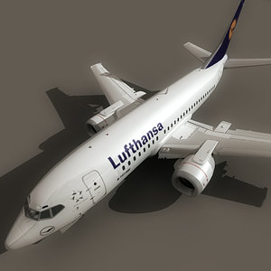 3d 737-500 plane lufthansa