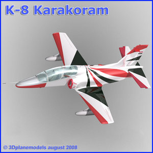 training jet k-8 karakorum 3d model