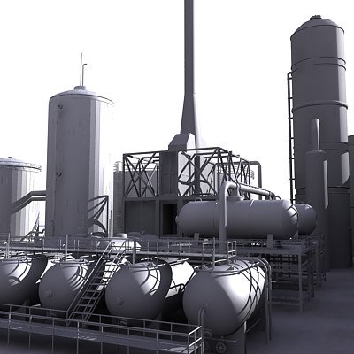 3d oil refinery model