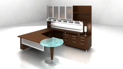 Executive Glass Desk Jofco 3d Model