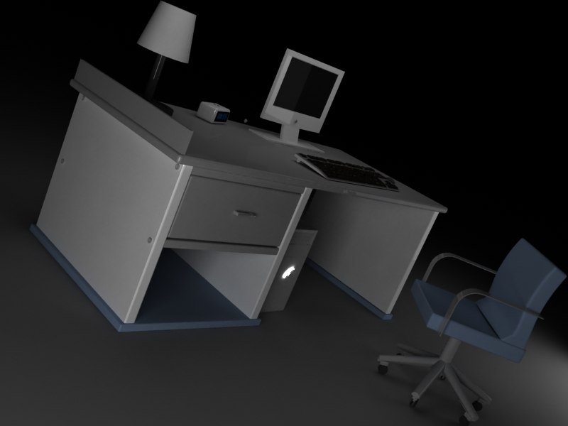 computer desk 3d model
