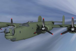 3d b24 liberator b-24 bomber model