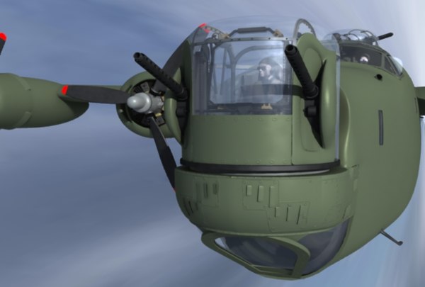 3d B24 Liberator B-24 Bomber Model