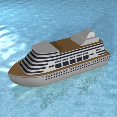 3d stylized cartoon cruise ship