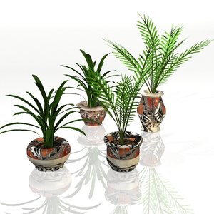 3d plants potted model