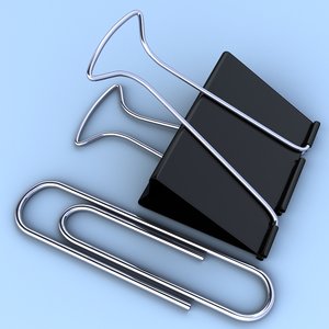 3d model paper binder clips