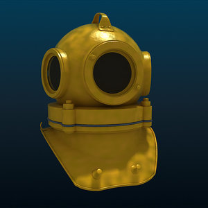 threebolt divers helmet 3d 3ds